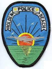 A police patch on a white background