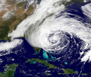 A satellite view of the dangerous hurricane