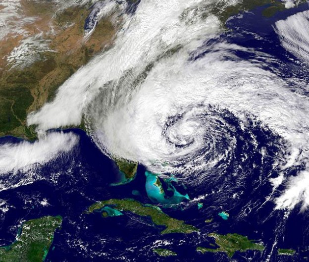 Satellite Image of Hurricane Cyclone Building Up