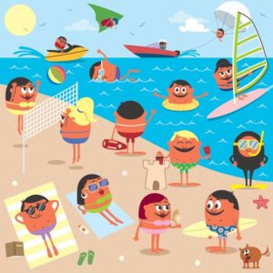 Beach people illustration on the website