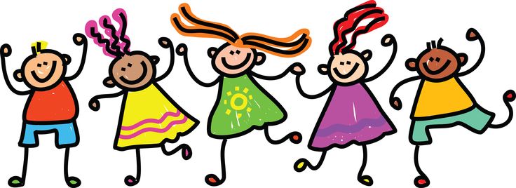 Drawing of Kids in Colorful Dresses, Summer Day Camp Program