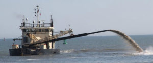 USACE Dredge Boat Merritt Functions Lower into Water