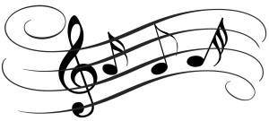 Music notes illustration on the website