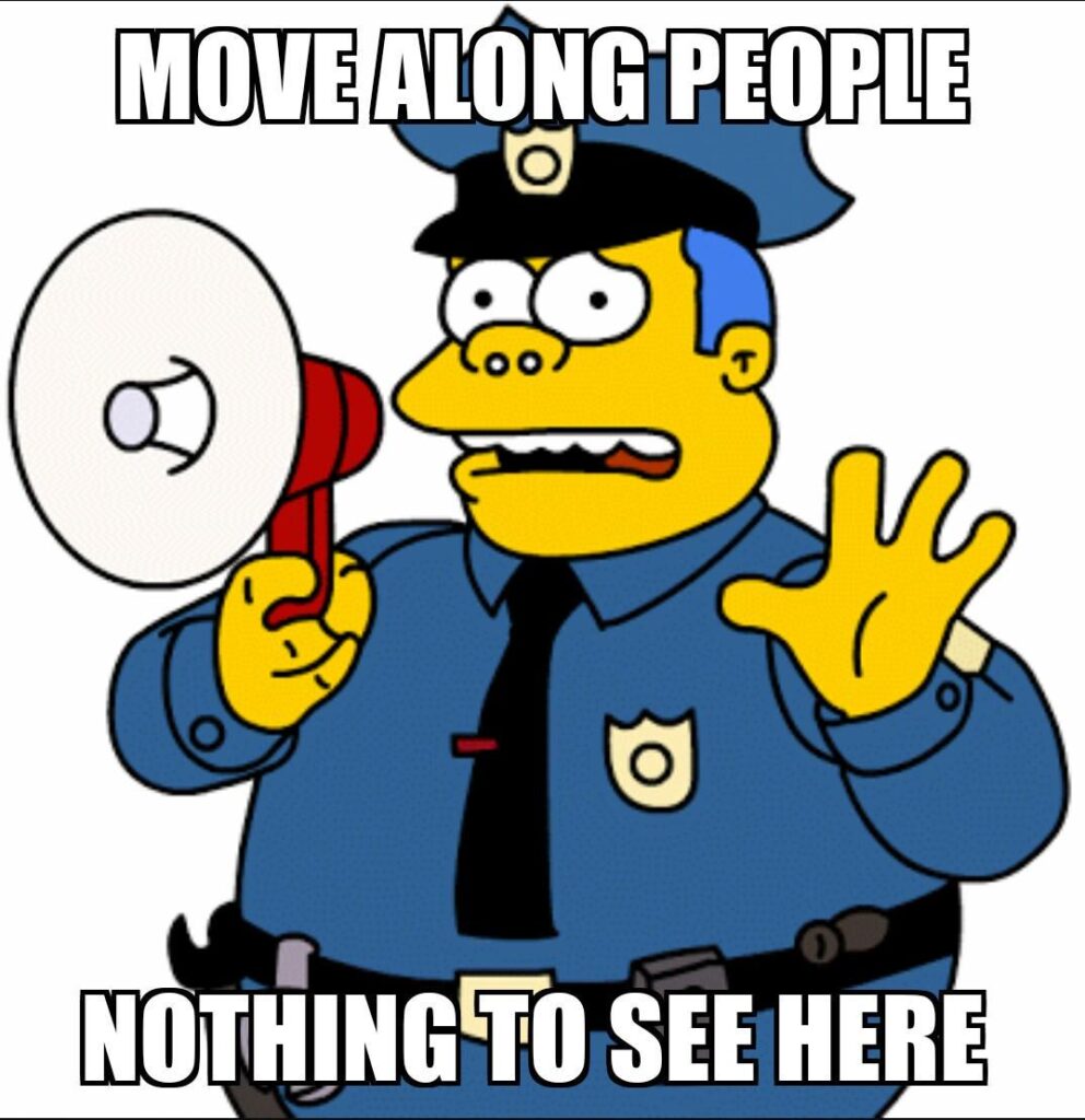 Nothing to see here meme from the Simpsons